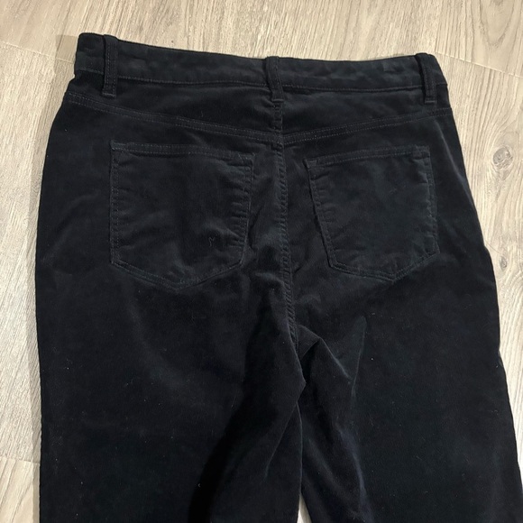 Talbots Black Corduroy Rise Straight Leg Pants Womens Sz 8P Cotton Blend Classic - Picture 9 of 10